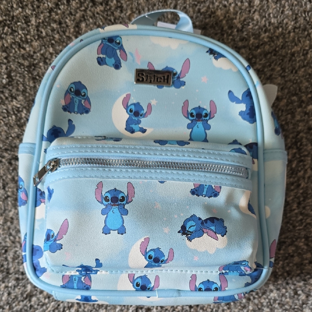 Claire's Stitch Themed Light Blue Kids Backpack